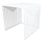 LeisureMod Mid-Century Design Square Side/End Table, Steel Powder Coated Finish, Perfect for Modern and Contemporary Living Space, White - color: White