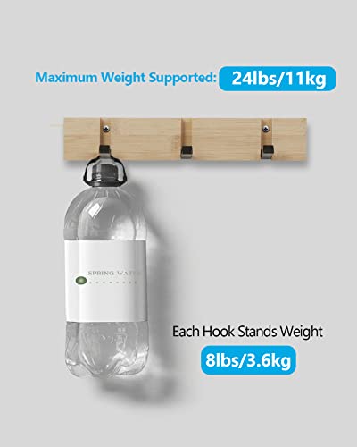 JSVER Coat Rack Wall Mount Coat Hooks, Coat Hooks Wall Mounted with 3 Standard Retractable Hooks, Space-Saving Coat Rack for Entryway, Hallway, Bathroom, Living Room, Bedroom - size: 11.8 Inch 3 Hooks