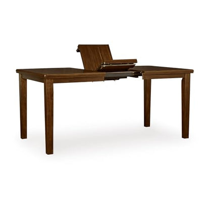 Signature Design by Ashley 1-Piece Counter Height Dining Table, 60-78 in | 18-in self-storing butterfly leaf, Hardwood solids, select acacia veneers and engineered wood, Medium brown, Ralene Series - color: Medium Brown, style: Counter Height Table