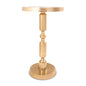 OBJET D'ART Rhodes Small Round Gold End Table, 21" H | Vintage Metal Accent, Side Table, Pedestal, Cocktail, Drink Table, Living Room, Small Spaces, Modern Look, Quality Build - style: Rhodes