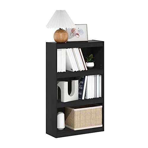 Furinno Jaya Enhanced Home Bookcase 3-Tier Adjustable Bookshelf, Blackwood - color: Blackwood, size: 3-Tier Thick