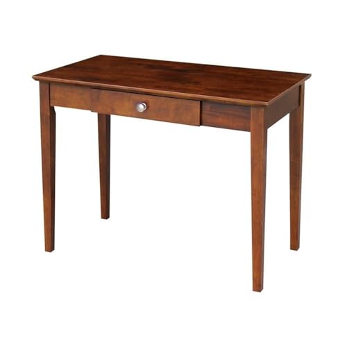 IC International Concepts, Writing Table, Solid Real Wood, Sturdy Parawood, Espresso - color: Espresso