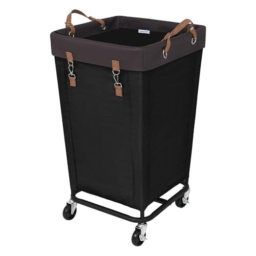 StorageWorks 160L Laundry Basket with Wheels, Rolling Hampers for Clothing - color: Black, size: 160L