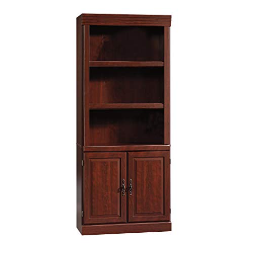 Sauder Heritage Hill Library With Doors/ Book shelf, Classic Cherry finish - size: L:29.80" x W:12.99" x H:71.26"