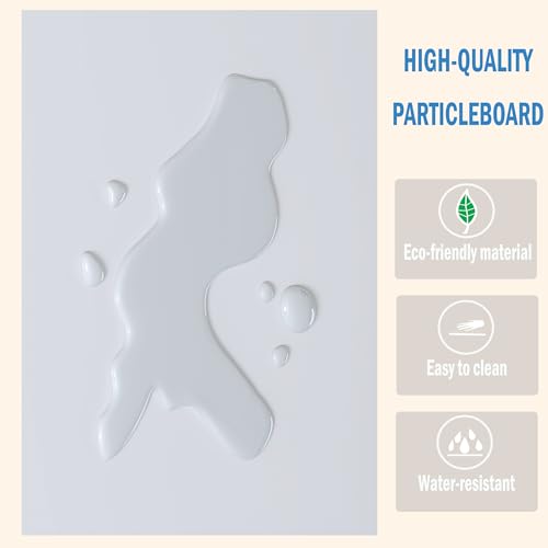 MMEOLUOOK Large End Table Square Side Table Modern Sofa Table 20 Inch Industrial Coffee Table NightStand with 2-Tier Storage Shelf for Living Room Bedroom White MLBZ06W - color: White
