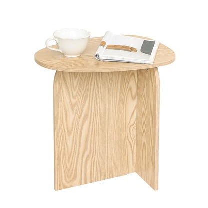 AWASEN Small Side Table, Mini End Table Living Room, Natural | Modern Accent Table with Unique Tabletop, Short Bedside Table for Small Spaces - color: Natural