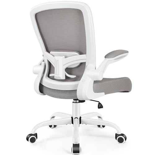 FelixKing Office Chair, Ergonomic Desk Chair Breathable Mesh Chairs Adjustable High Back Lumbar Support Flip-up Armrests, Executive Rolling Swivel Comfy Computer Chairs Home Office Gray - color: Grey