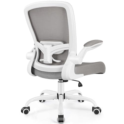 FelixKing Office Chair, Ergonomic Desk Chair Breathable Mesh Chairs Adjustable High Back Lumbar Support Flip-up Armrests, Executive Rolling Swivel Comfy Computer Chairs Home Office Gray - color: Grey