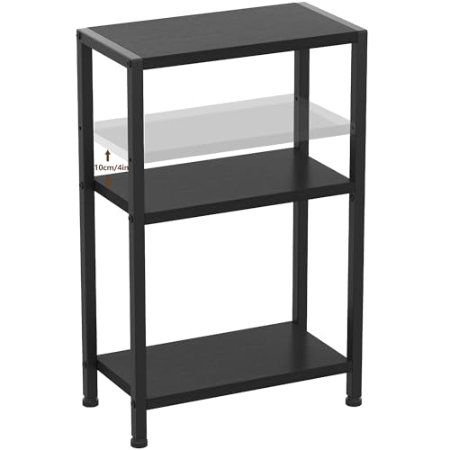 Heybly Small Narrow Side Table for Small Space, Thin Bedside TableHET006BK1 | Thin Bedside Table, Slim Sofa Table, 26.4" Tall Nightstand, Couch Table for Living Room, Bedroom, Balcony, Black - color: Black-adjustable Height