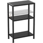 Heybly Small Narrow Side Table for Small Space, Thin Bedside TableHET006BK1 | Thin Bedside Table, Slim Sofa Table, 26.4" Tall Nightstand, Couch Table for Living Room, Bedroom, Balcony, Black - color: Black-adjustable Height