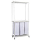 Household Essentials 3-Bag Laundry Center, Smooth Laminate Shelving, Sturdy Steel Frame, White - color: White, size: 31.5"L x 17.3"W x 67.3"H