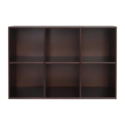 6 Cube Storage Organizer - Solid Wood Bookshelf - Cube Shelf - Vertical or Horizontal Bookcase - Open Book Shelf - Easy Assembly for Bedroom, Living Room, Office - size: 6 Cube