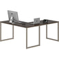 SHW Mission 55 x 60 Inches L-Shape Home Office Computer Desk, Espresso - color: Espresso, size: 55-Inch L-Shaped