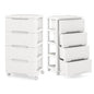 Plastic Storage Drawer Cart, Mobile Utility Cart, Home Craft Organizer with 5 Drawers & Lockable Wheels, Slim Rolling Storage Cart for Living Room, Bathroom, Dorm & Office (16”L x 13”W x 31”H)