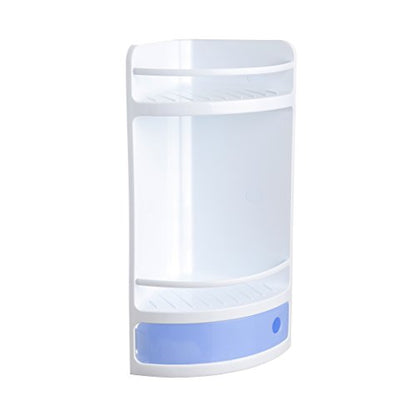 Tatay Corner Shelf with Drawer, Blue Kristal - color: Blue Kristal