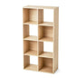 8-Cube Storage Organizer - Spring Pine Bookcase with 4 Open & 4 Closed Shelves, 11" Cubes for Bins (Sold Separately), Vertical/Horizontal Placement, 33 lb Capacity