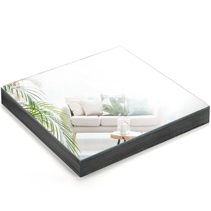 Set of 10 Square Mirror Candle Plates, 12x12 Inch Frameless Glass Mirror Trays Wall Mounted Glass Mirrors Tiles for Table Centerpieces, Wedding Party Decorations, Wall Decor, Crafts, 1.7mm