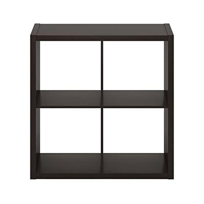 Furinno Cubicle Book Shelf, 4-Cube Bookshelf, Extra Thick Frame Reversible Bookcase with Open Back, 14.6 x 30 x 30, for Living Room, Bedroom, Home Office, Black Oak - color: Black Oak, size: 4-Cube