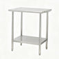 Garvee Stainless Steel Curved Edge Work Table 48 inch Double Layer, Heavy Duty Commercial Prep Table with Hook, 0.7mm Thick - size: 48*24*35inch