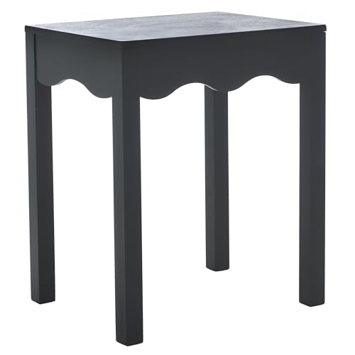 SAFAVIEH Home Collection Lilith Matte Black Square Wave Accent Table - color: Matte Black