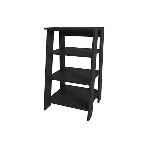 Freestanding Bathroom Shelf with Open Storage, Black