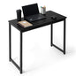 CAPHAUS 32 Inch Modern Computer Desk for Home Office, Gaming & Small Spaces - Easy Assembly, P2 Particle Board, Steel Legs, 220 lbs, Black - size: 32 inch