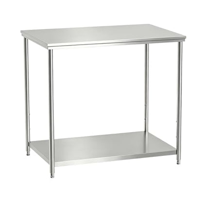 Stainless Steel Prep Table 18x24x33.5 Inch, Commercial Work Table Heavy Duty with Adjustable Undershelf, Multipurpose Workstation for Restaurant Kitchen, Bakery, Home Garage & Outdoor - size: 18x24x33.5 Inch