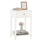 AWASEN White Nightstand, Small Side Table with Drawer for Living Room, Farmhouse End Bedside Table with Spindle Wood Legs for Bedroom, Office, White - color: White
