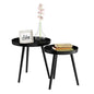 Lavish Home Nesting Side Tables, Black, Set of 2, 21.5”/16” | Round End Tables with Tray Tops for Living Room, Bedroom, or Home Office, Mid-Century Modern Living Room Furniture