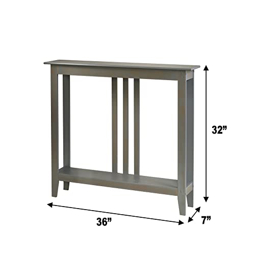 The Lakeside Collection Slim Space Saving Accent Table 36" W x 7" D x 32" H - Gray - color: Grey