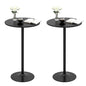 ERGOMASTER Two-in-one Adjustable Height Bar Tables, 24-inch Round Cocktail Table with Sturdy Metal Base, 40"/22" Two Convertible Height High Top Pub Table for Home Bar, Restaurant Bistro (2, Black) - color: Black, size: Diameter：23.99‘’