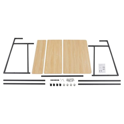 3 Tiers Rolling Computer Desk, 31.5 Inch Home Office Desk with 4 Wheels & 4 Foot Pads, Mobile Small Computer Desk, Student Study Table for Small Space Bedroom (Black+Log Color) - color: Black+log Color