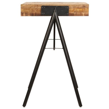 Industrial Vintage Writing Table Solid Mango Wood Steel Frame Compact Workspace Desk Smooth Surface Sturdy Metal