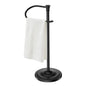 Black Bath Hand Towel Holder Stand,Stainless Steel 16 Inch Free Standing Towel Rack,Heavy Weight Towel Bar for Bathroom Vanity Countertop &Kitchen - color: Black