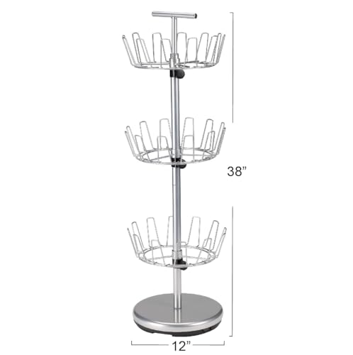 Household Essentials 3-Tier Shoe Storage Tree, Silver - color: Silver