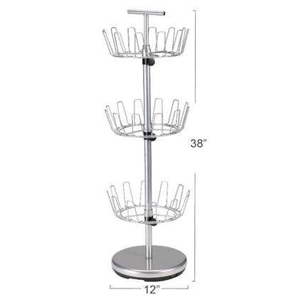 Household Essentials 3-Tier Shoe Storage Tree, Silver - color: Silver