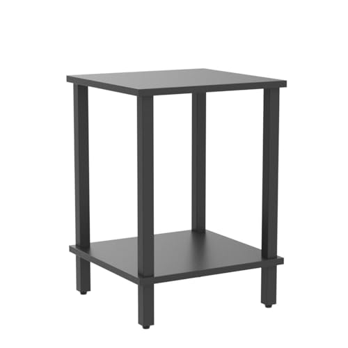 TUTOTAK End Table, Set of 2, Side Table, Nightstand, 2-Tier Storage Shelf, Sofa Table for Small Space, Living Room, Bed Room TB01BK035 - color: Black
