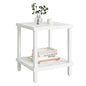 MMEOLUOOK Large End Table Square Side Table Modern Sofa Table 20 Inch Industrial Coffee Table NightStand with 2-Tier Storage Shelf for Living Room Bedroom White MLBZ06W - color: White