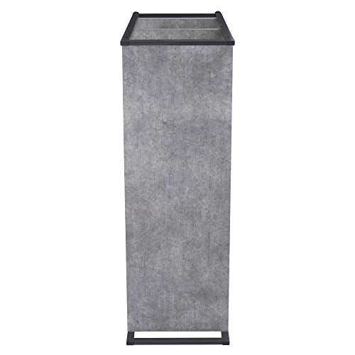 Household Essentials Slate Concrete & Iron Three-Tier Bookshelf - color: Slate