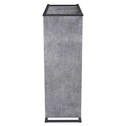 Household Essentials Slate Concrete & Iron Three-Tier Bookshelf - color: Slate