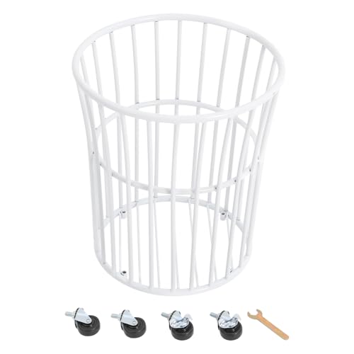 Rolling Laundry Basket Cart Metal Laundry Basket with Wheels,Portable Laundry Hamper Bathroom Dirty Clothes Storage, 11.8in Base Diameter, 14.2(D)×15.7in(H)(J) - size: J
