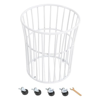 Rolling Laundry Basket Cart Metal Laundry Basket with Wheels,Portable Laundry Hamper Bathroom Dirty Clothes Storage, 11.8in Base Diameter, 14.2(D)×15.7in(H)(J) - size: J