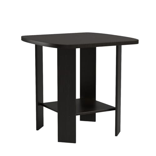 Furinno SIMPLE DESIGN Side Table Set of 2, 2-Tier Modern End Table with Soft Edges, Open Shelves Night Stand, Bedside Table, for Living Room, Bedroom, Espresso - color: Espresso, size: 2-Pack, 2 Tiers, Standard Leg