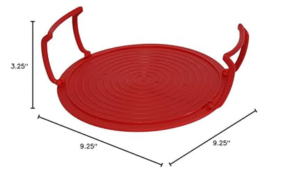 Microwave Multipurpose 4 in 1 Tray Stand Rack Splatter Guard Carry Tray Stacking Shelf (1, Red) - color: Red