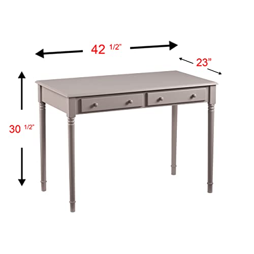 SEI Furniture - Janice 2-drawer Writing Desk - Gray - Transitional Design, Grey Finish - Ideal for Home Office, Bedroom (HO8796) - color: Grey