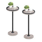HOOBRO Small Round Side Tables, Set of 2, Drink Tables, Coffee Martini Tables with Pedestal Accent for Small Spaces in Living Room, Bedroom, Sofa Couch, Greige BG168BZP201 - color: Greige + Black