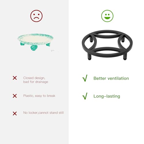 Zhongma 2 Pack 11.8" Fully Assembled Sturdy Potted Plant Stand Flower Pot Holder Heavy Duty Construction, Low Plant Stand for Home Indoor and Outdoor, Sturdy plant riser and saucer without Installation Required - size: 2 Pack 11.8" Metal Plant Stand