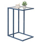 C Table End Table, Glass Couch Side Table, Tempered Glass Snack Side Table with Metal Frame, TV Tray Table for Small Space, Sofa Couch Side Tableand Bed Side Table(Blue) - color: Blue