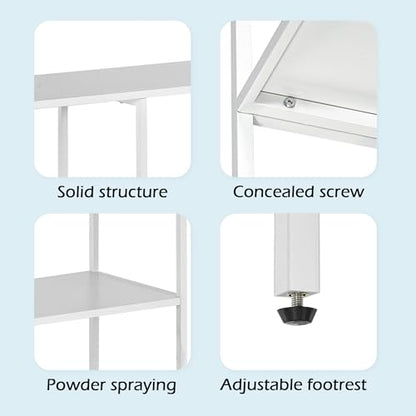 HDANI 31.5 Inch Metal Console Table with 3 Tier Strage Shelves,Narrow Entryway Table,Modern Sofa Tables for Entryway, Living Room,Bedroom,White - color: White, size: 31.5×9.84×29.53in