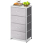 AODK Small Dresser for Bedroom with 4 Storage Drawers, Light Grey | Dressers Chest of Drawers Fabric Dresser with Sturdy Steel Frame, Dressers for Closet with Wood Top - color: Light Grey